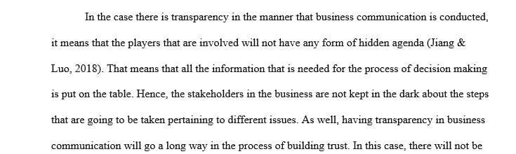 What is transparency in business communication and how does it build trust