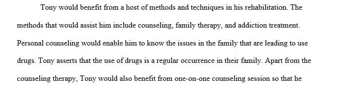 What methods and techniques would be useful in a juvenile rehabilitation program