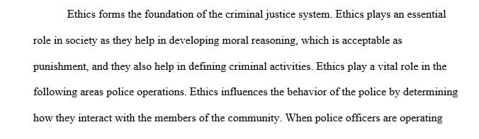 What role does ethics have in criminal justice policy making