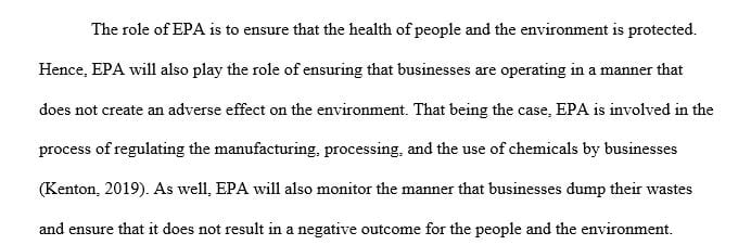 What role does the Environmental Protection Agency (EPA) play in today's business environment