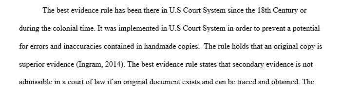 Why was the best evidence rule implemented into the U.S. court system