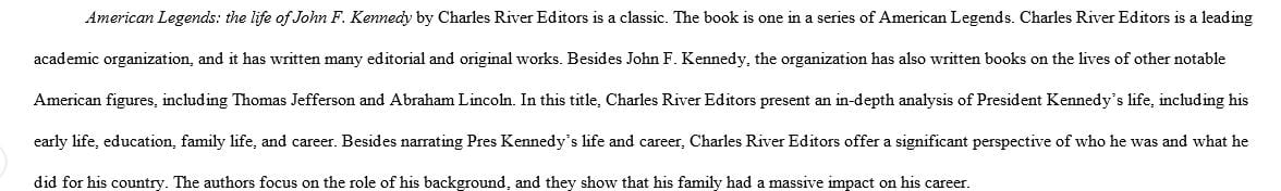 Write a book review for the book American Legends