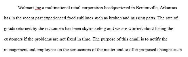 Write a formal email about WALMART grocery store