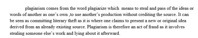 Write an essay on plagiarism