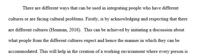 Write an essays on Integration and the cultural problems