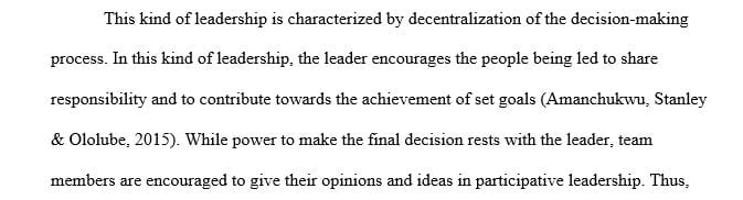 A thorough description of the Participative leadership theory