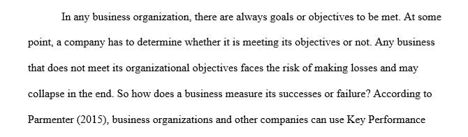 Define Key Performance Indicators