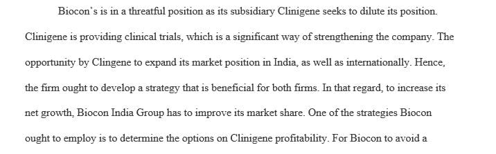 Describe the strategic choices facing Biocon.