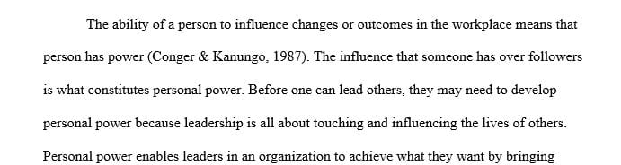 Describe ways in which you might increase your personal power.