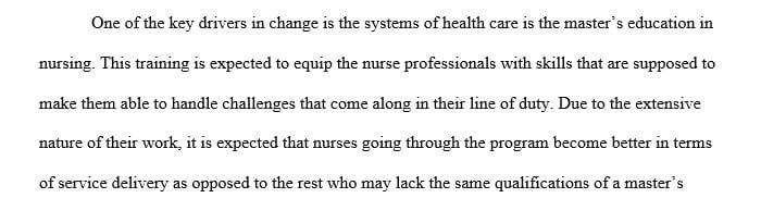 Description and appraisal of the American Association of Colleges of Nursing (AACN) Essentials of Master's Education in Nursing.