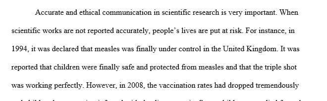 Discuss scientific communication from an ethical perspective