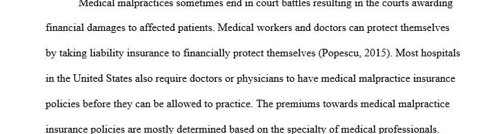 Discuss the need for hospital and physician professional liability coverage