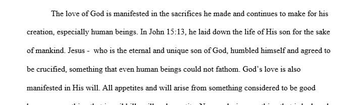 Does God act from love? Present the arguments