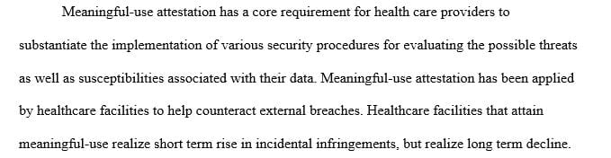 Does meaningful-use attestation improve information security performance.