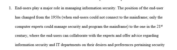 Examine how end users’ responsibilities for managing security have changed over time