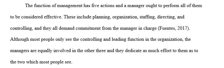 Explain the importance of planning, organization, staffing, directing, and controlling for effective business management.