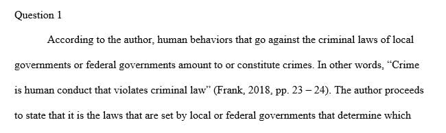 How does the author of the text define crime