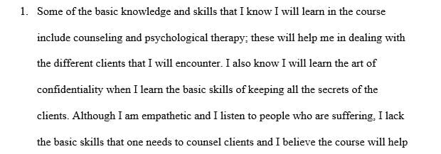 Identify the knowledge and skills you believe you will gain that will apply to your career goals