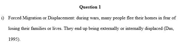 Identify two social science issues related to war.