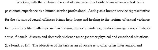 Journal Working with a victim of sexual offenses or violent crime or offender