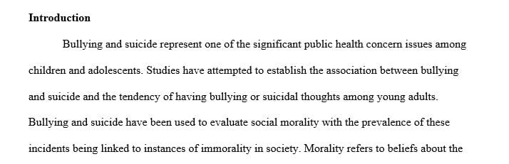 Reflect on what you have read about the related issues of bullying in schools and teen suicide