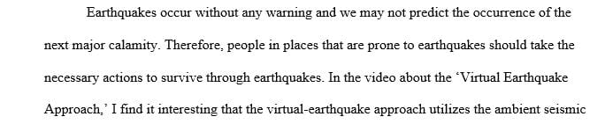 Short Discussion about Earthquake preparation
