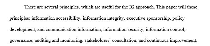 The identification and the introduction of the Principles and the characteristics of a successful IG program