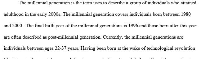 The millennial generation and technology