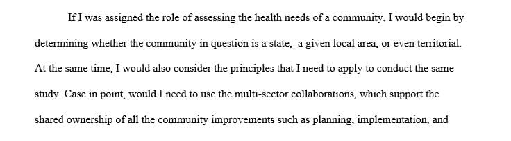The task of determining the health needs in community