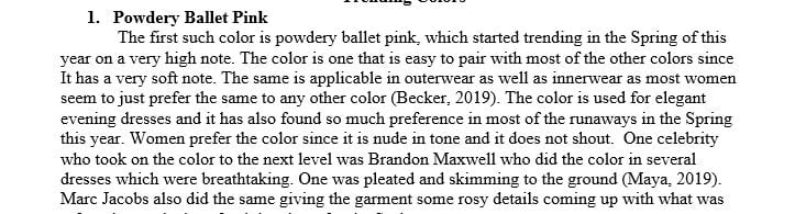 What are CURRENT color trends in women’s wear men’s wear or in accessories