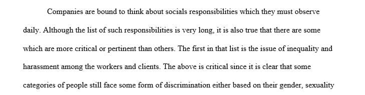What do you believe are the two biggest social responsibility issues companies should be addressing today