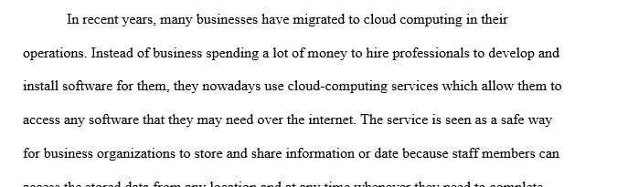 What do you believe to be the most compelling reason to migrate information to the cloud