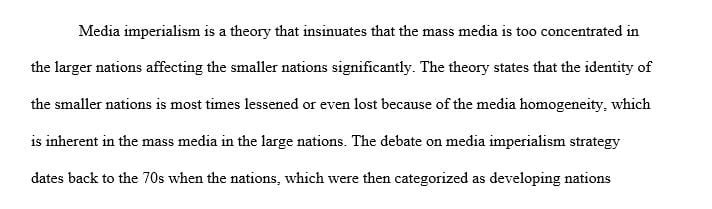 What type of conditions in the media relations between countries led people to call it media imperialism