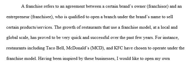 Which restaurant franchise do you think is the most lucrative investment
