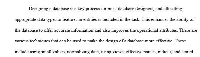 Write a paper of 800 – 1000 words in APA format about Improving Database Design including normalization.