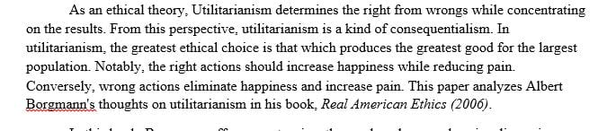 Analysis of the influences of ethical theory upon American culture.
