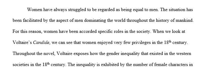 Analytical essay comparing women's gender roles in Antigone versus candide