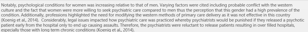 Behavioral and Mental Health in Saudi Arabia 