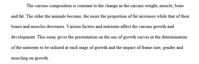 Carcass development for livestock meant for consumption is extremely important