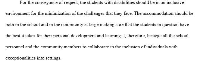 Collaborate with school personnel and community members on including individuals with exceptionalities