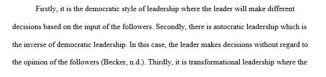 Compare and contrast leadership style