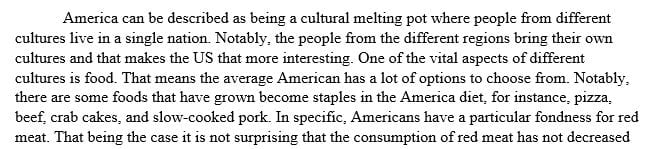 Create a white paper addressing American perspectives and policies on food