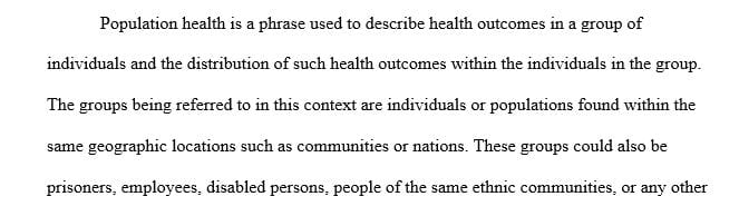 Demonstrate knowledge of population health by recognizing the impact of environmental health