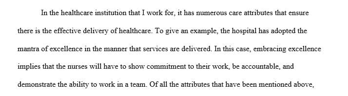 Describe caring attributes of the culture where you currently practice