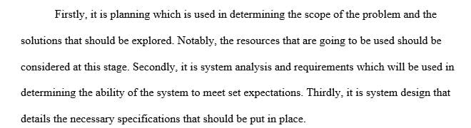 Describe the seven phases of the systems development life cycle