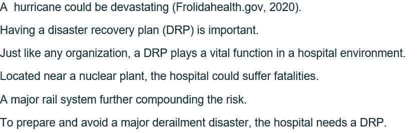 Develop a Disaster Recovery Plan to be submitted to the executive board