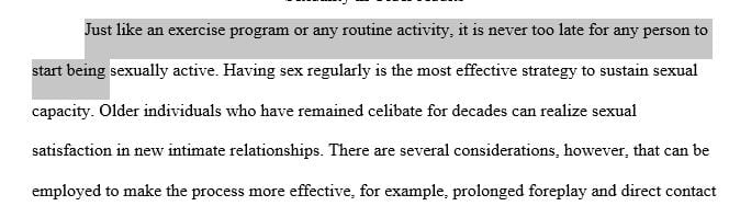 Develop a greater appreciation of issues of sexuality intimacy in aging.