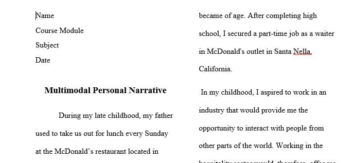 Develop a multimodal document to both visually illustrate and verbally express a personal transformation