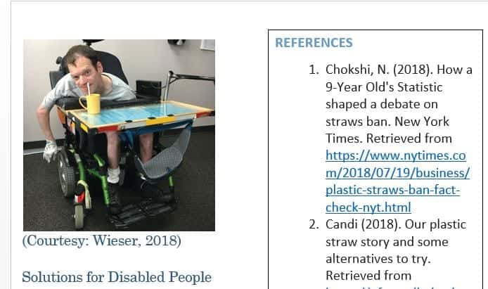 Discuss how the straw ban is gonna affect people with disabilities