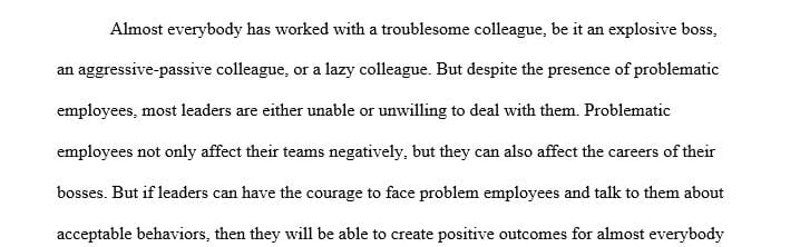 Discuss the risks of avoiding confrontation of a problem employee.